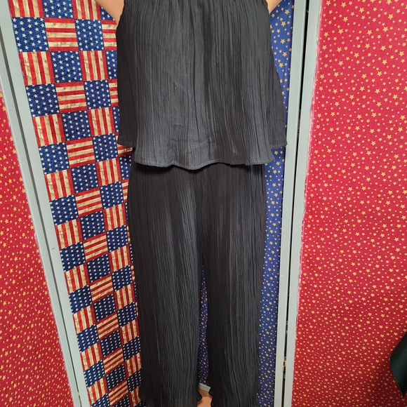 Express Pants - **Express Black Pleated Wide-Leg Jumpsuit**